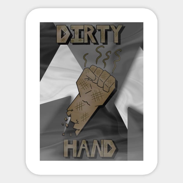 Dirty Hand Fan Art Sticker by Lou Johnson